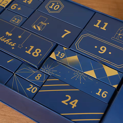 Calendario de Adviento con caja 24 sorpresa azul- Hombre