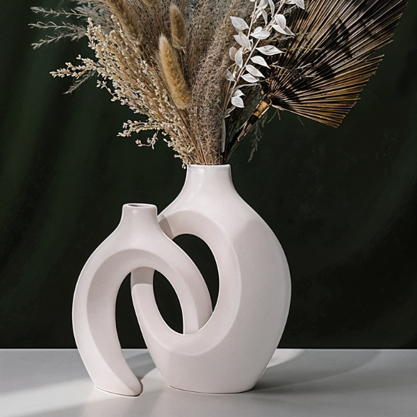 Vaso Decorativo para sala de Cerámica para Mesa 2 en 1
