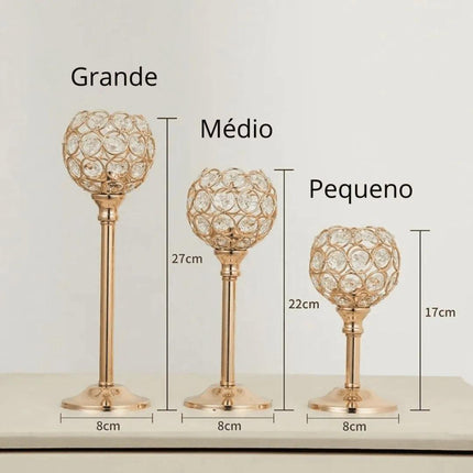 Candelabro de vela dorado para mesa - Decoración