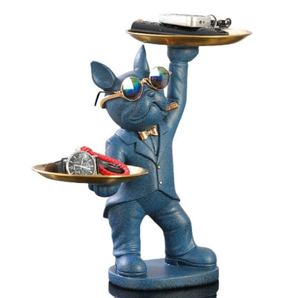 Estatua Bulldog Francés Soporte Doble