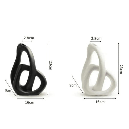 Vaso decorativo para sala de cerámica 2 piezas in 1