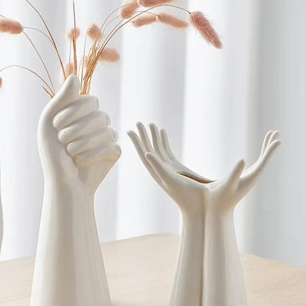 Vaso decorativo para sala de cerámica para mesa mano